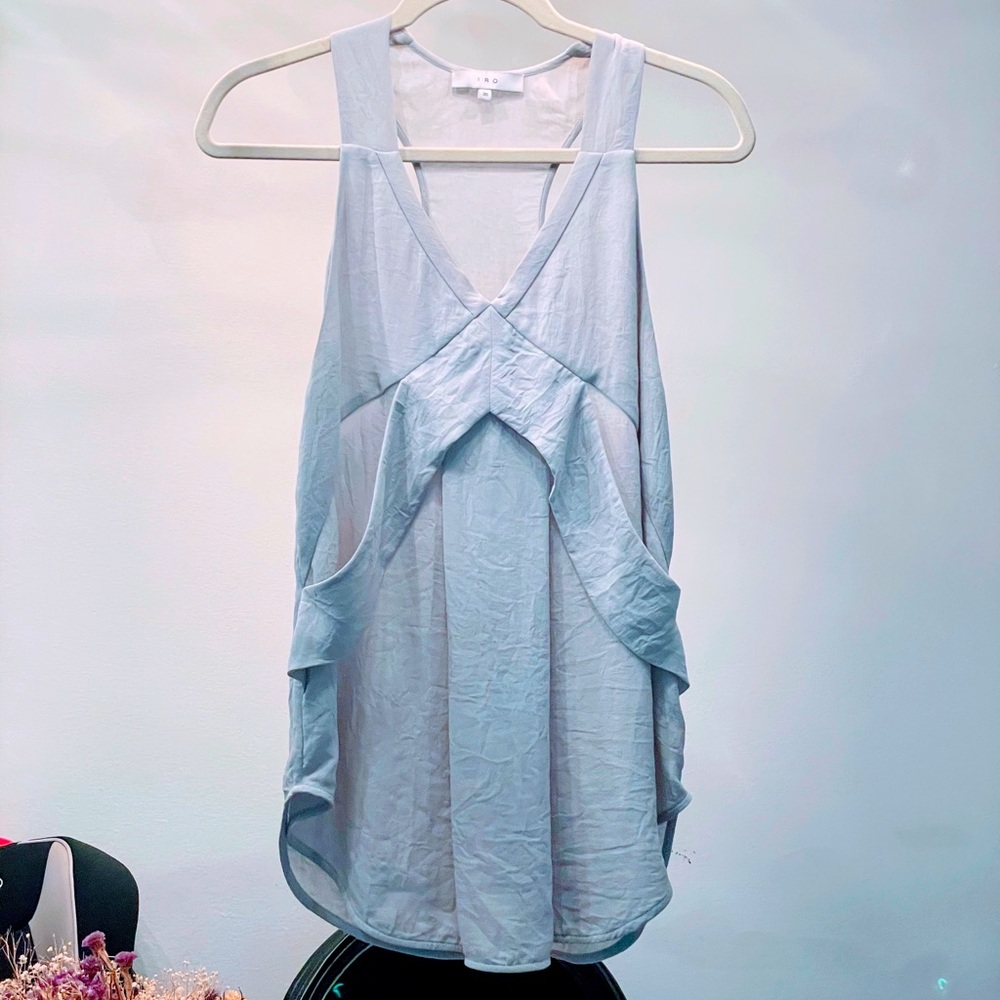 3/$30 IRO silver/grey woven racer back tank size 36